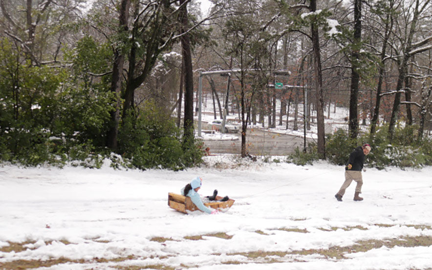 Sledding in East Texas